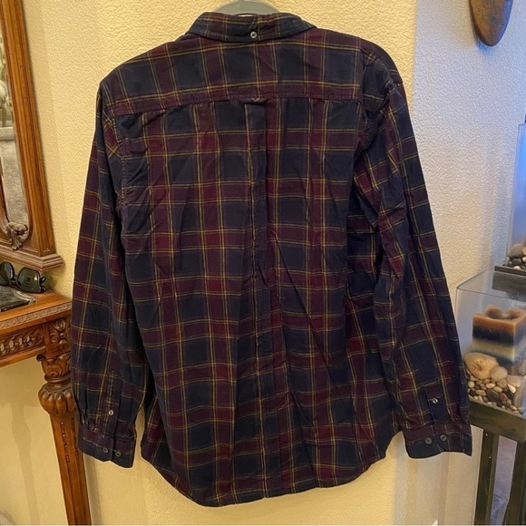 BEN SHERMAN Men Thin Corduroy Plaid Button Long Sleeve Top Size Large - Picture 3 of 6